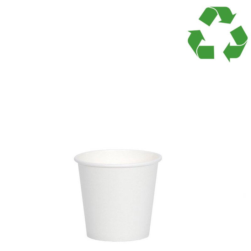 4oz Single Wall Plain White Compostable Paper Cup