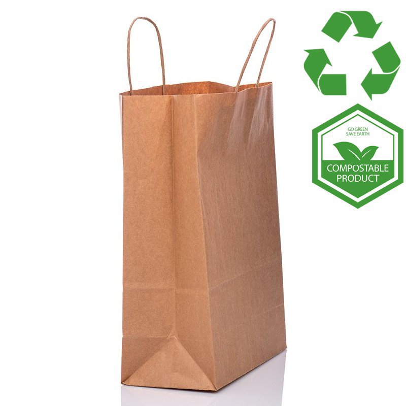 Plain Large Brown  Twisted Handle Paper Bags