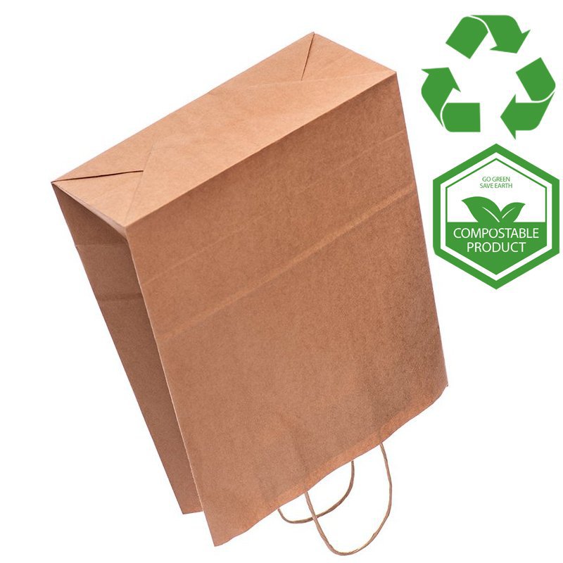 Plain Large Brown  Twisted Handle Paper Bags