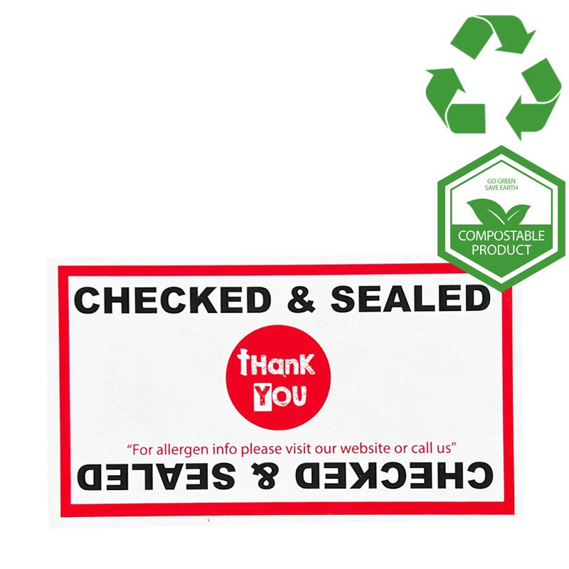 Checked & Sealed Sticker 8x13cm