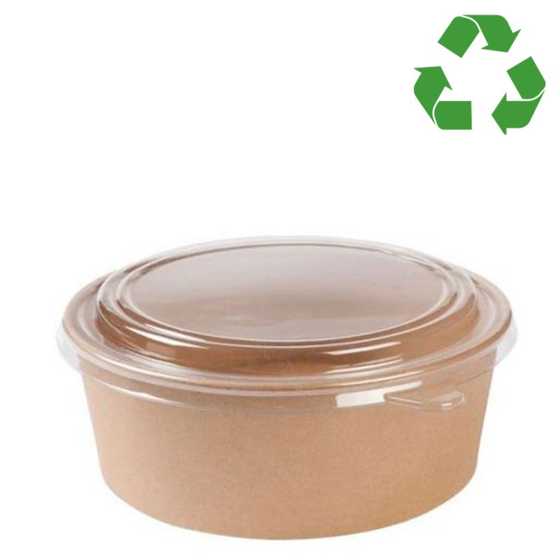 Kraft Bowl Lid Clear PET for 1300ml Round