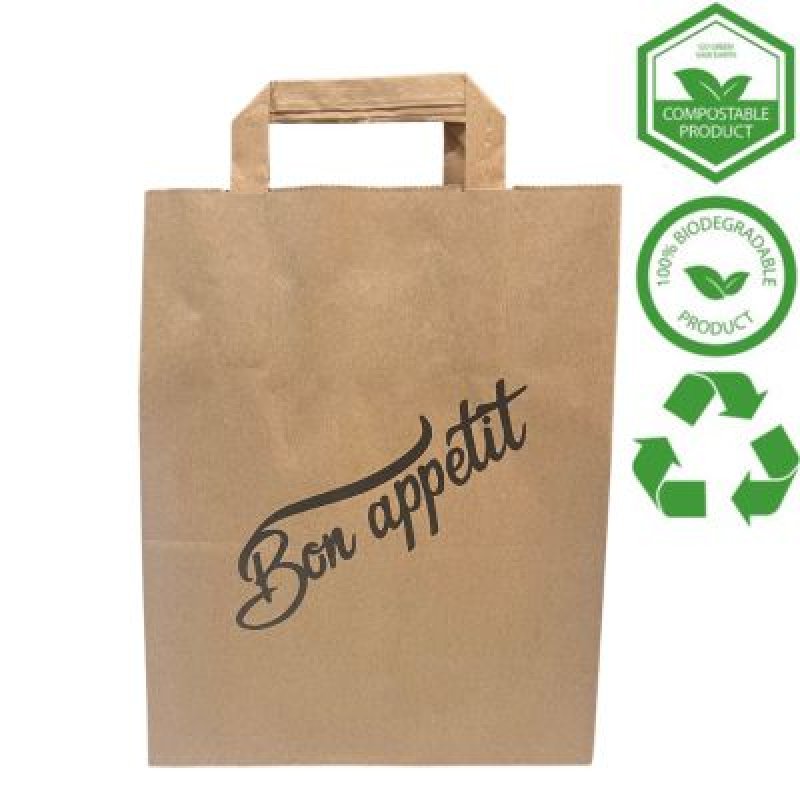 Kraft Flat Handle Paper Bags