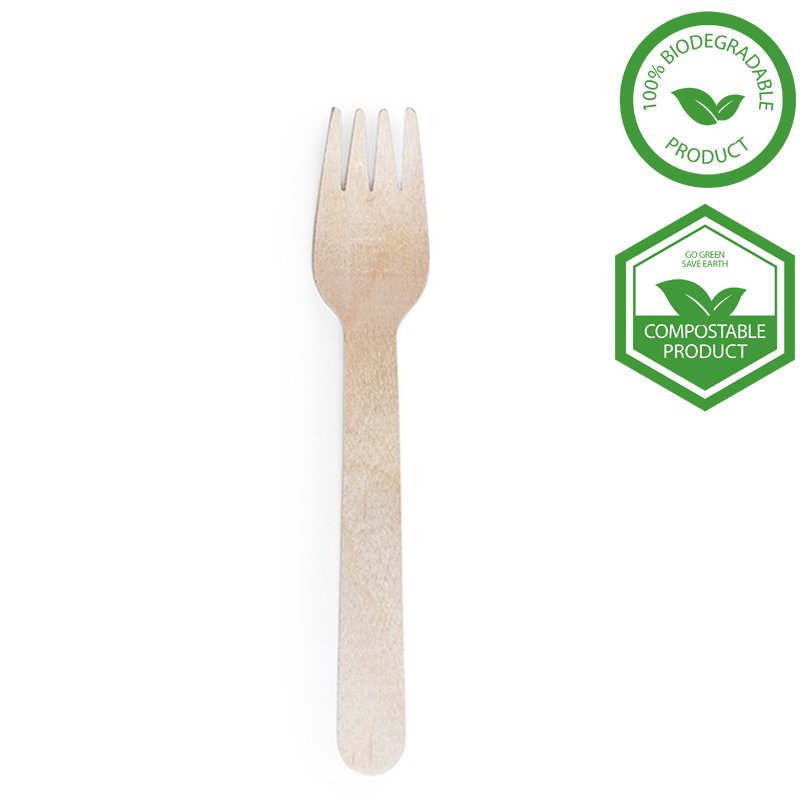 Fork Wooden 16cm 6.3''